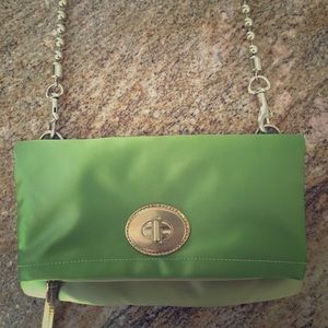 Satin Chartreuse Coach Purse/Clutch